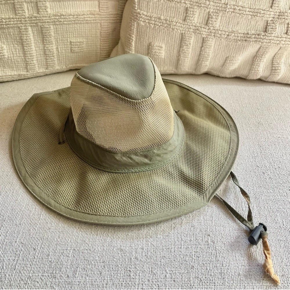 MEN’s OLIVE GREEN MESH FISHERMAN SAFARI HAT by DORFMAN PACIFIC CO SIZE LARGE